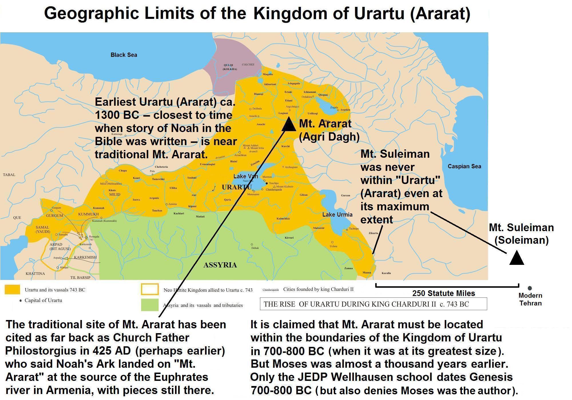 Urartu Map showing Mt. Suleiman is not in Urartu