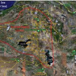 Urartu Archaeological Map Borders (Red) with Urartian Archaeological Sites (Orange) based upon Dr. Paul Zimansky's and H. Kessler's Research and the Mountain Buffer Zones of the Gordyene, Taurus, and Zagros Mountains